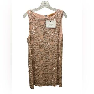 Alice + Olivia Blush Dress with Sequins Shift Dress Size 8
